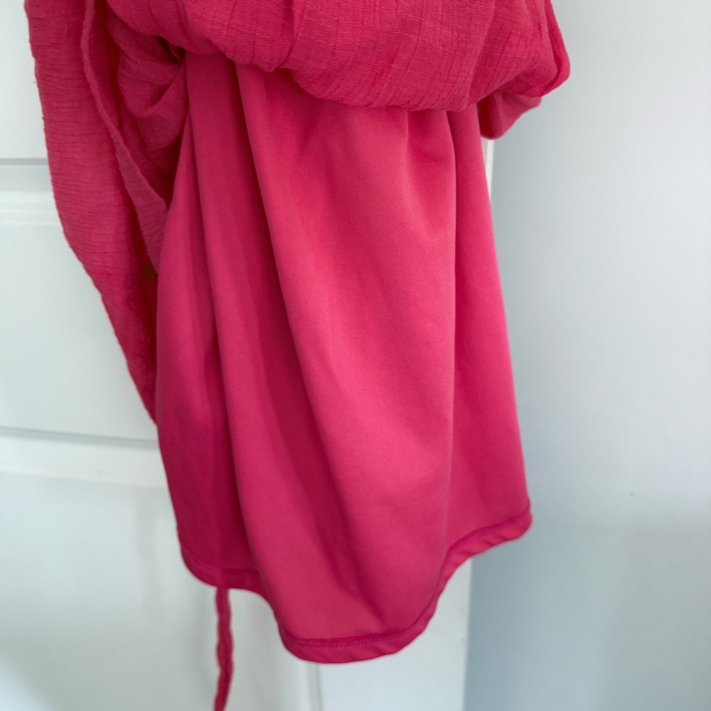 Luxology Beaded Maxi Dress Coral Pink Sleeveless Belted Empire Waist Size S - Picture 6 of 13